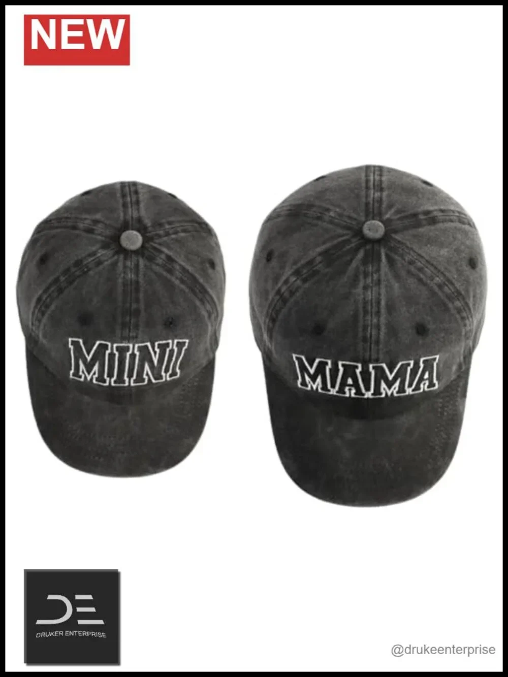 Mommy and Me Matching Baseball Caps Embroidered Cotton Adjustable Set